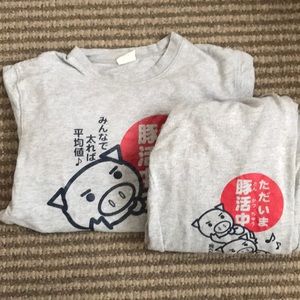 3/$20 Japanese piggy sweat shirt and jogger set!